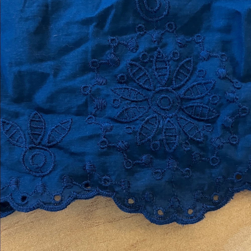 Lane Bryant Blue Embroidered Tank Top